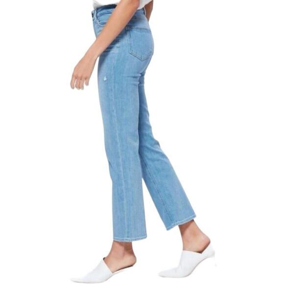 PAIGE Sarah Slim Crop Jeans Starstruck Destructed High Rise Size 27 Distressed - Picture 7 of 16